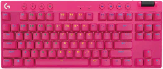 Logitech G Pro X TKL LIGHTSPEED Wireless Gaming Keyboard, Lightsync RGB Backlit, PBT Keycaps, Tactile Switches (GX Brown), BT/USB, English Layout, Magenta - eBuy UAE